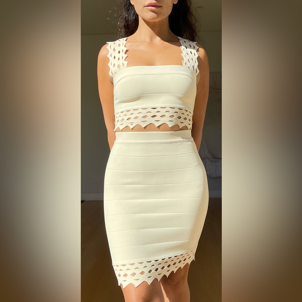 Susana Monaco Cream Cutout Two-Piece Set – Top XS / Skirt S